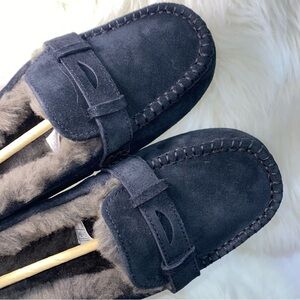 UGG Women's Navy Slippers with Soft Gray Interior